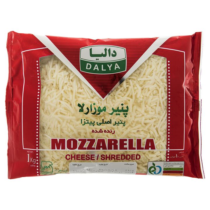 پنیر موزارلا رنده شده پرچرب دالیا مقدار 1000 گرم Dalya Shredded Mozzarella Full Fat Cheese 1000 gr